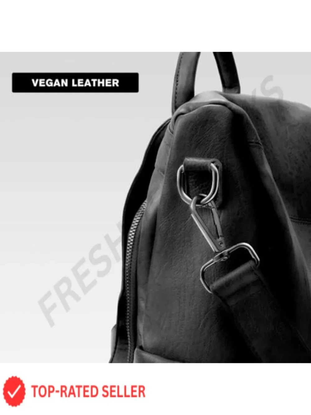 PU Leather Fashion Backpack for Women Travel Daypack with Detachable Strap